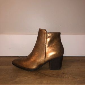 Gold ankle booties size 6